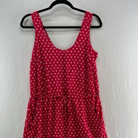 Gap Sleeveless Mini Dress Women S Drawstring Cinch Waist Side Pockets Floral Red - Picture 3 of 11